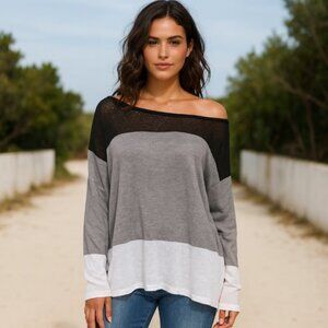 Pure Amici Mesh Top NWT 100% Linen Lightweight Pullover Womens Size XL